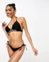 Calvin Klein intense power rib string side tie bikini bottom in black