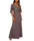 Фото #1 товара Women's Embellished Cape-Sleeve Gown
