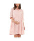 Фото #1 товара Adel Button Through Linen Shirt Dress Soft Pink