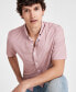 Фото #3 товара Men's Geometric Short Sleeve Button Front Performance Shirt, Created for Macy's