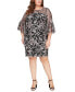 Фото #1 товара Plus Size Sequin Lace Illusion Sheath Dress