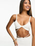 Kaiia waist wrap detail bralette top co-ord in ivory 44 - фото #1