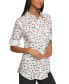 ფოტო #3 პროდუქტის Women's Whimsical-Print Roll-Sleeve Top