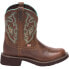 Justin Boots Gemma Embroidered Round Toe Cowboy Booties Womens Brown Casual Boot