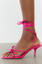 Lace up high-heel sandals