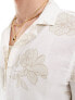 Hollister short sleeve shirt with floral print in cream