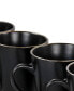 Фото #5 товара Gold-Tone Trim Mateo 6 Piece Stoneware Mug Set, Service for 6