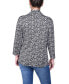 ფოტო #2 პროდუქტის Petite Puff Print 3/4 Sleeve Two-Fer Top