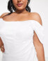 Фото #3 товара Jaded Rose Plus off shoulder corset mini dress in ivory satin