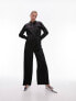 Фото #1 товара Topshop satin cargo jumpsuit in black