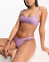 New Look glitter scoop bikini top in lilac