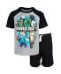 ფოტო #1 პროდუქტის Boys Creeper T-Shirt and French Terry Shorts Outfit Set to