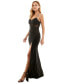 Juniors' Ruched Mesh-Contrast Gown