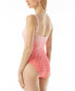 Michael Michael Kors Women Square-Neck Logo One-Piece Swimsuit Pink sz 12 306478