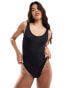 Фото #1 товара Calvin Klein scoop high leg swimsuit in black