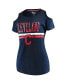 Фото #3 товара Women's Navy Cleveland Indians Clear The Bases Cold Shoulder Scoop neck T-shirt
