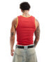 Фото #4 товара COLLUSION festival vintage sports vest in red with Espania print