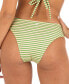 Juniors' Samba Striped Mid-Rise Cheeky Bikini Bottom