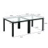 Coffee Table Set Of 2, Square Modern Table With Tempered Glass Finish For Living Room, Transpa