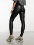 ONLY faux leather high waisted leggings in black