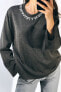 Soft rhinestone sweater