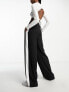 ASOS DESIGN Tall pull on trouser with contrast panel in black