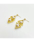 Фото #2 товара Double Triangle Pearl Earrings