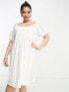 Фото #1 товара Платье ASOS - Белое мини-платье с прозрачным узором и закругленным подолом