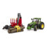 BRUDER 03154 John Deere 7R 350 with Forestry Trailer and 4 Trunks construction game