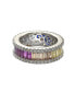 Suzy Levian Sterling Silver Multicolor Rainbow Cubic Zirconia Baguette Eternity Band Ring