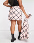 Фото #2 товара The Frolic Plus check print split detail mini skirt co-ord in pale pink