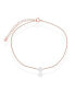 Sterling Silver White Opal Disc Anklet - Rose Gold Plated