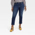 Фото #3 товара Women's High-Rise Slim Straight Fit Cropped Jeans - Universal Thread Dark Wash
