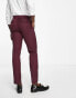 New Look slim suit trouser in burgundy