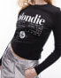 Topshop graphic license Blondie long sleeve baby tee in black