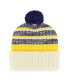 Фото #2 товара Men's Cream Los Angeles Lakers Tavern Cuffed Knit Hat with Pom