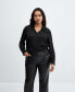 Фото #5 товара Women's Leather-Effect Straight Trousers