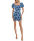 Фото #4 товара Juniors' Floral-Print Bodycon Dress