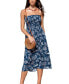 Фото #1 товара Women's Blue Seashell Smocked Bodice Midi Tube Beach Dress