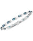 ფოტო #1 პროდუქტის London Blue Topaz (7-1/2 ct. t.w.) & Diamond Accent Bracelet in Sterling Silver