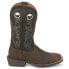Фото #2 товара Justin Boots Stampede 12" Wide Square Toe Cowboy Mens Black, Brown Casual Boots
