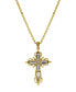 Фото #1 товара Symbols of Faith 14K Gold Dipped Crystal Cross Necklace