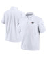 ფოტო #1 პროდუქტის Men's White New England Patriots Sideline Coach Short Sleeve Hoodie Quarter-Zip Jacket