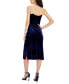 Фото #2 товара Women's Embellished-Strap Velvet Midi Dress