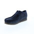 Фото #7 товара Clarks Wallabee 26168854 Mens Blue Suede Oxfords & Lace Ups Casual Shoes