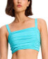 Фото #1 товара Women's Square-Neck Shirred Bikini Top