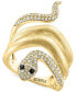 ფოტო #1 პროდუქტის EFFY® White Diamond (1/2 ct. t.w.) & Black Diamond Accent Snake Ring in 14k Gold
