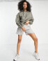 ASOS DESIGN oversized hoodie with exposed seams in washed kahki