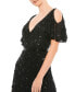 ფოტო #2 პროდუქტის Women's Embellished Cold Shoulder Cocktail Dress