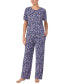 Фото #1 товара Women's 2-Pc. Short-Sleeve Floral Pajamas Set